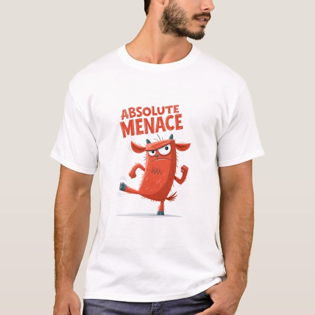 Camiseta Presente de Personagem de Cabra Engraçada e Caótic (Frente)