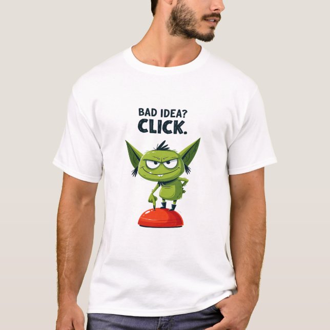 Camiseta Presente de Personagem de Goblin Engraçado Clique  (Frente)