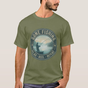 Camiseta Presente de pesca para o pai Relaxar, Enrolar, Rep
