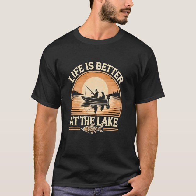 Camiseta Presente de pescador de barco do lago Fisher para  (Frente)