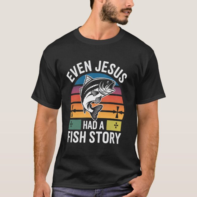 Camiseta Presente de Pescador de História de Peixe Mesmo Ti (Frente)