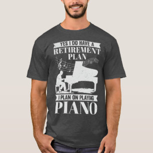 Camiseta Presente de Pianista Aposentado do Pianista do Pla