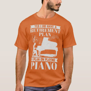 Camiseta Presente de Pianista Aposentado do Pianista do Pla