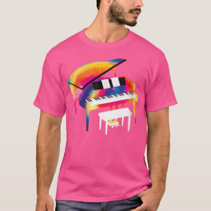 Camiseta Presente de Piano para Mulheres Tocadoras de Piano
