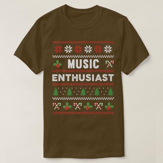 Camiseta Presente de pijama de entusiasta da música (Frente do Design)