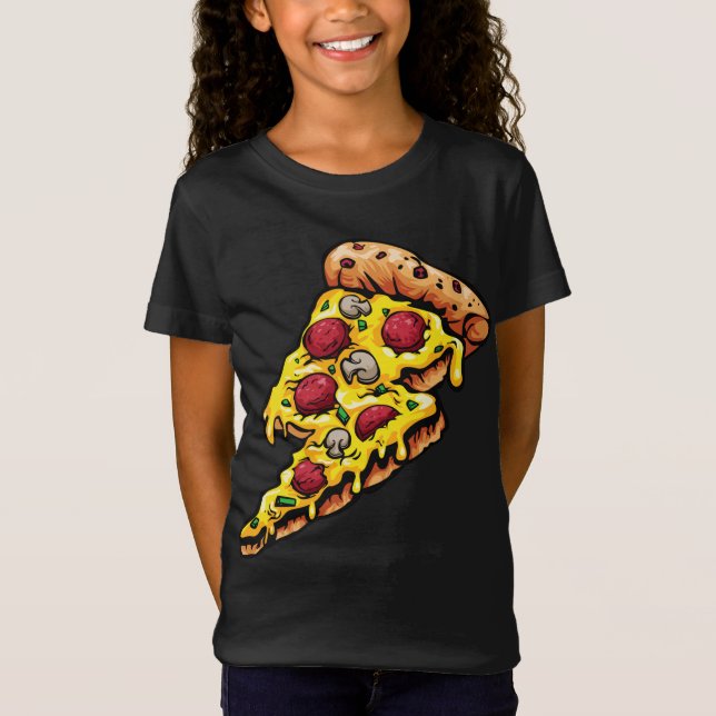 Camiseta Presente De Pizza Engraçado Para Crianças Homens L (Frente)