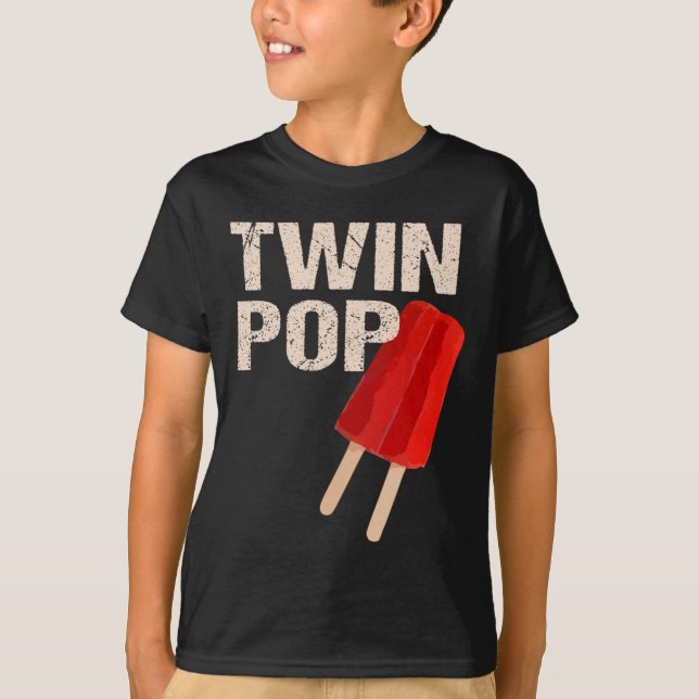 Camiseta Presente de Pop gêmeo para avô gêmeos Pais pais (Frente)