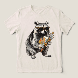Camiseta Presente de Professor de Arte Guaxinim Pintor Arti