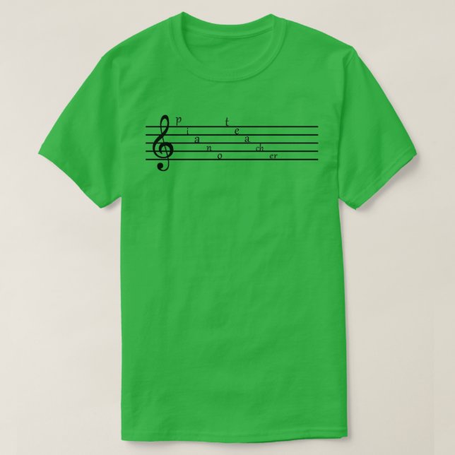 Camiseta presente de professor de piano (Frente do Design)