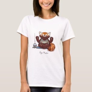 Camiseta Presente de professor de Yoga Panda Vermelho Arte 