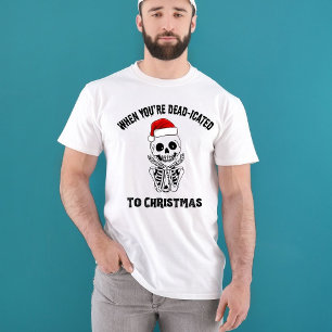 Camiseta Presente de Punheta de Natal Esqueleto Divertido
