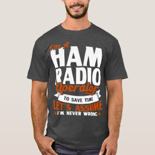 Camiseta Presente de rádio de antena ajustando operador de 