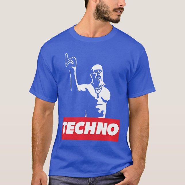Camiseta Presente de rave para participante da festa Techno (Frente)