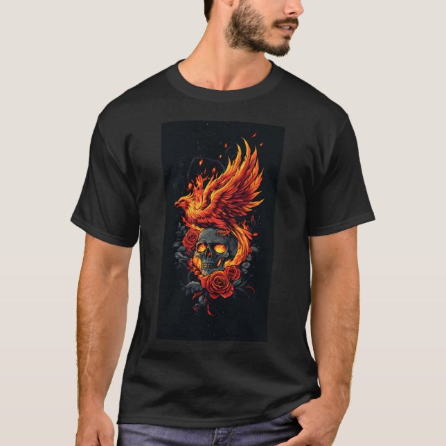 Camiseta Presente de Renascimento: do crânio a Phoenix (Frente)