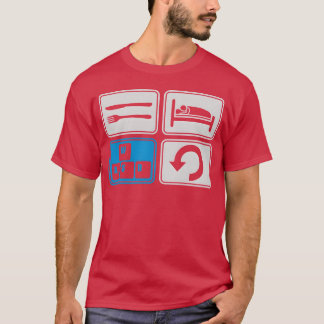 Camiseta presente de retro-computador de repetição diária p