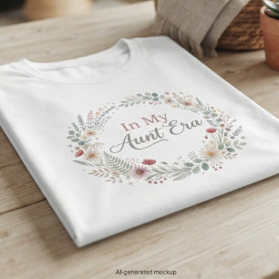 Camiseta Presente de Revelação de Tia Coroa Floral da Minha