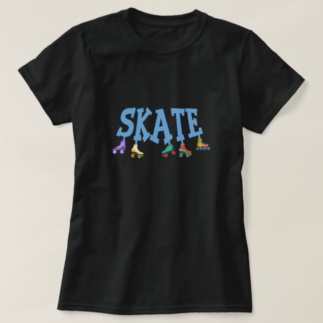 Camiseta Presente de Rollerblading com Rollerblading de Ska (Frente do Design)