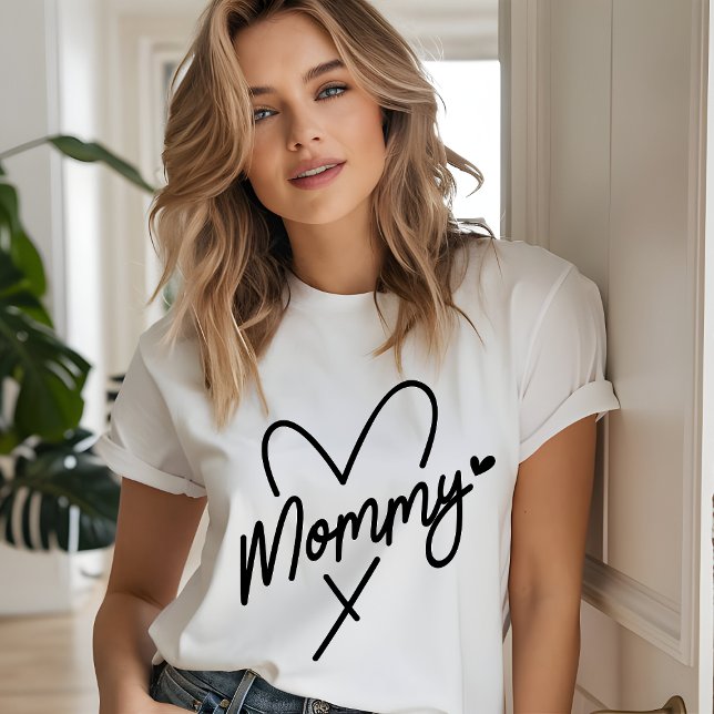 Camiseta Presente de Roteiro Simples Coração de Mamãe Para  (Criador carregado)