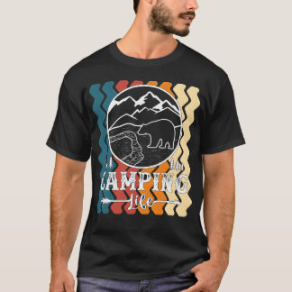 Camiseta Presente de roupa retrô Camping Life