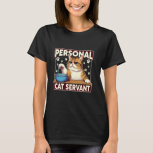 Camiseta Presente de Servo de Gato Pessoal Para Amantes de 