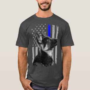 Camiseta Presente de Sinalizador de Linha Azul Fino da Unid