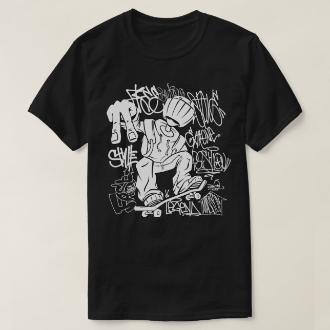 Camiseta Presente de skateboard HipHop dos ventiladores do  (Frente do Design)