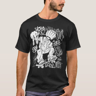Camiseta Presente de skateboard HipHop dos ventiladores do