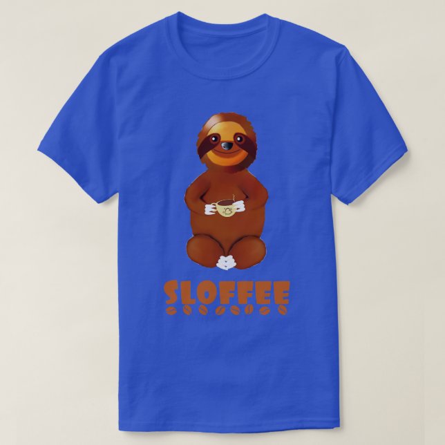 Camiseta Presente de Sloth com Café Sloffee Pun (Frente do Design)