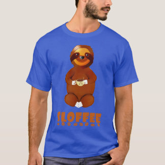 Camiseta Presente de Sloth com Café Sloffee Pun