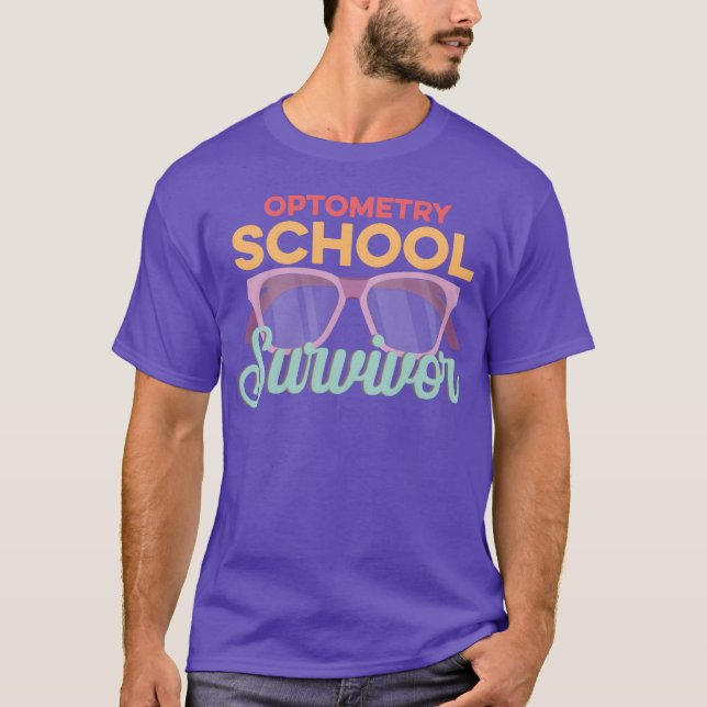 Camiseta Presente de Sobrevivente da Escola de Optometria p (Frente)