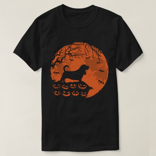 Camiseta Presente De Sobrinho De Basset E Cão De Lua De Hal (Frente do Design)