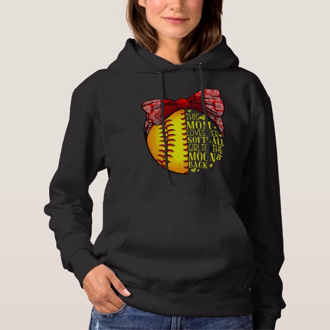 Camiseta Presente de Softball Mamãe Mulheres Prendendo Meni (Frente)