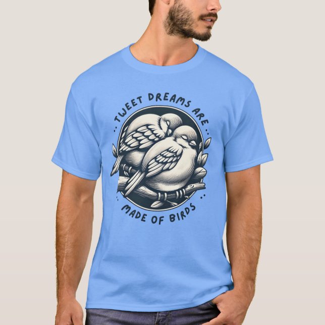 Camiseta Presente de Sonhos de Aves para Entusiastas (Frente)