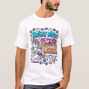 Camiseta Presente de Suor de Unicórnio Agora Brilhe Depois 