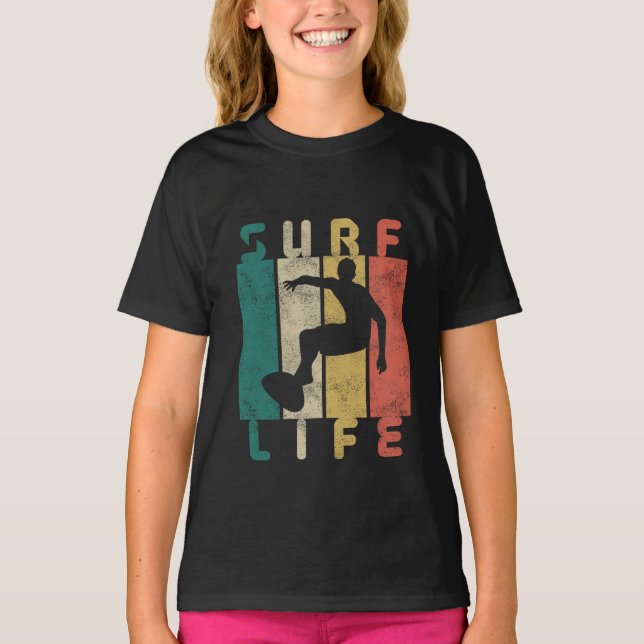 Camiseta presente de surfista de surf retrô (Frente)