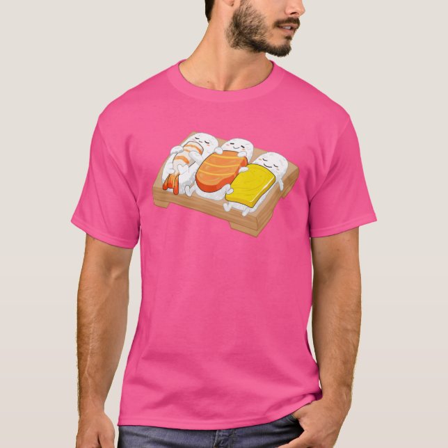 Camiseta Presente de Sushi Dormente Amor Sushi Rolls Comida (Frente)