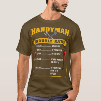 Camiseta Presente De Taxa Horária Do Handyman Para O Pai Do