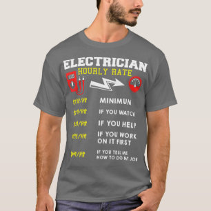 Camiseta Presente de taxa horária para o eletricismo engraç