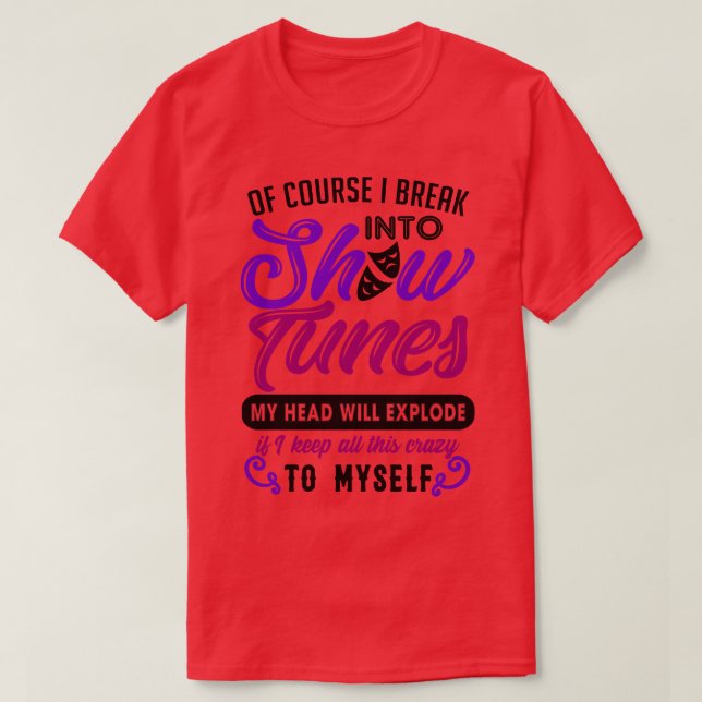 Camiseta Presente de Teatro Nerd de Músicas de Teatro (Frente do Design)