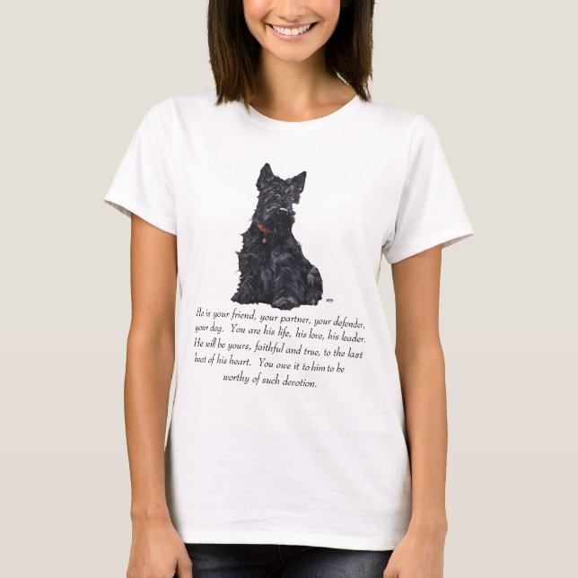 Camiseta Presente de Terrier Escocês - Cão MACHO (Frente)