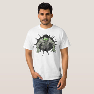 Camiseta Presente de terror de zumbi quebrando parede