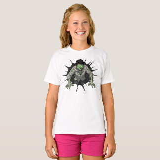Camiseta Presente de terror de zumbi quebrando parede