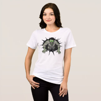 Camiseta Presente de terror de zumbi quebrando parede