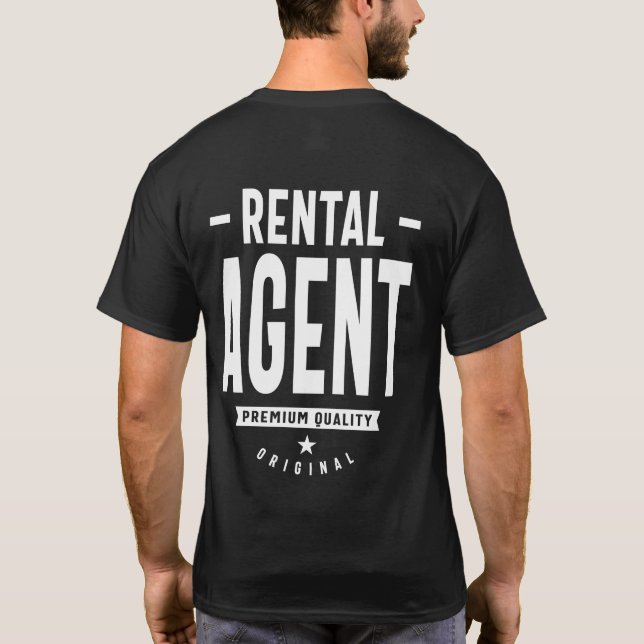 Camiseta Presente de Título de Trabalho do Agente de Alugue (Verso)