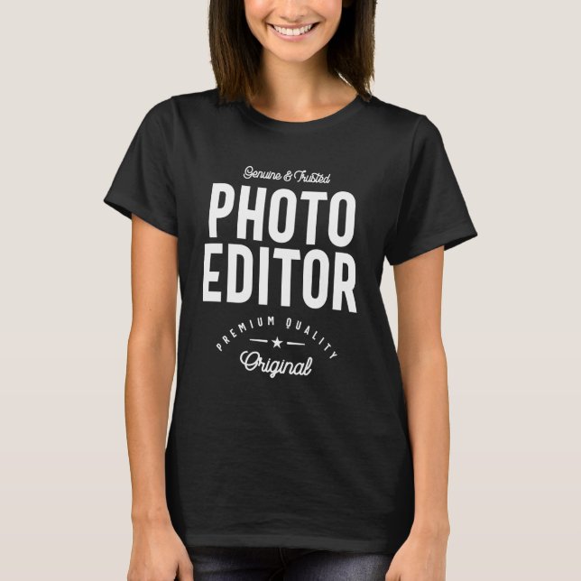 Camiseta Presente de Título de Trabalho do Editor de Fotogr (Frente)