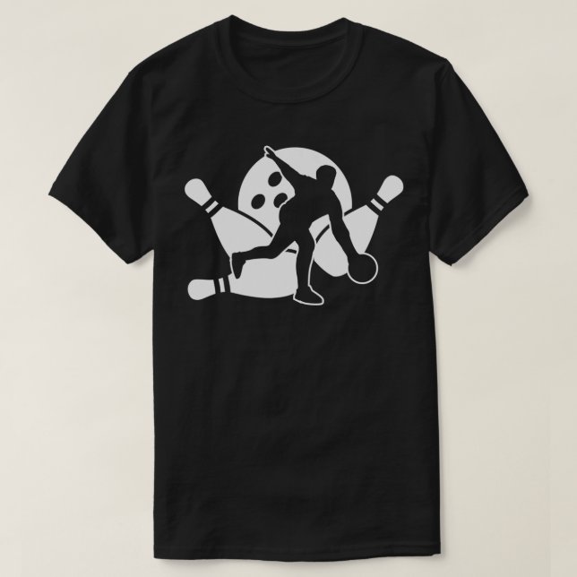 Camiseta Presente de Torneio de Boliche Silhouette Bowler (Frente do Design)