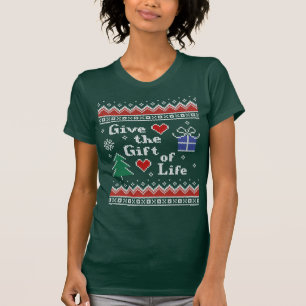 Camiseta Presente de Transplante da Vida de Natal Doce Feio