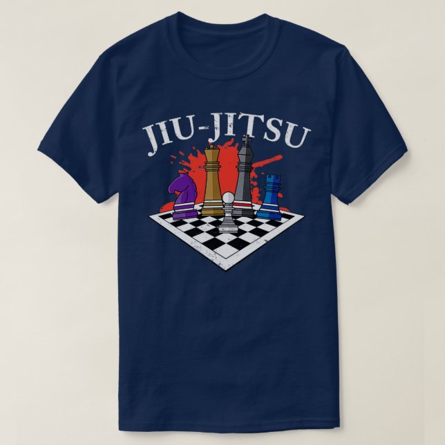 Camiseta Presente de treinamento Jiu Jitsu para BJJ Chess 1 (Frente do Design)