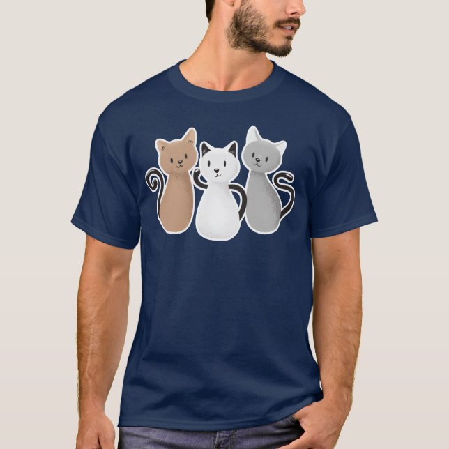 Camiseta Presente de três gatos (Frente)