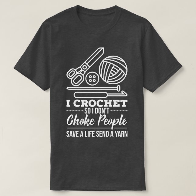Camiseta Presente de tricô de crochê (Frente do Design)